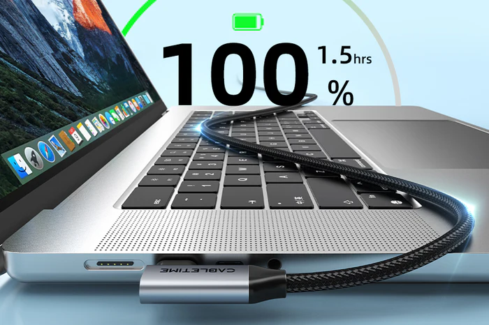 Cáp USB-C to USB-C PD100W Gen2 USB3.1 20Gbps 100W/5A Dài 1M CU24H